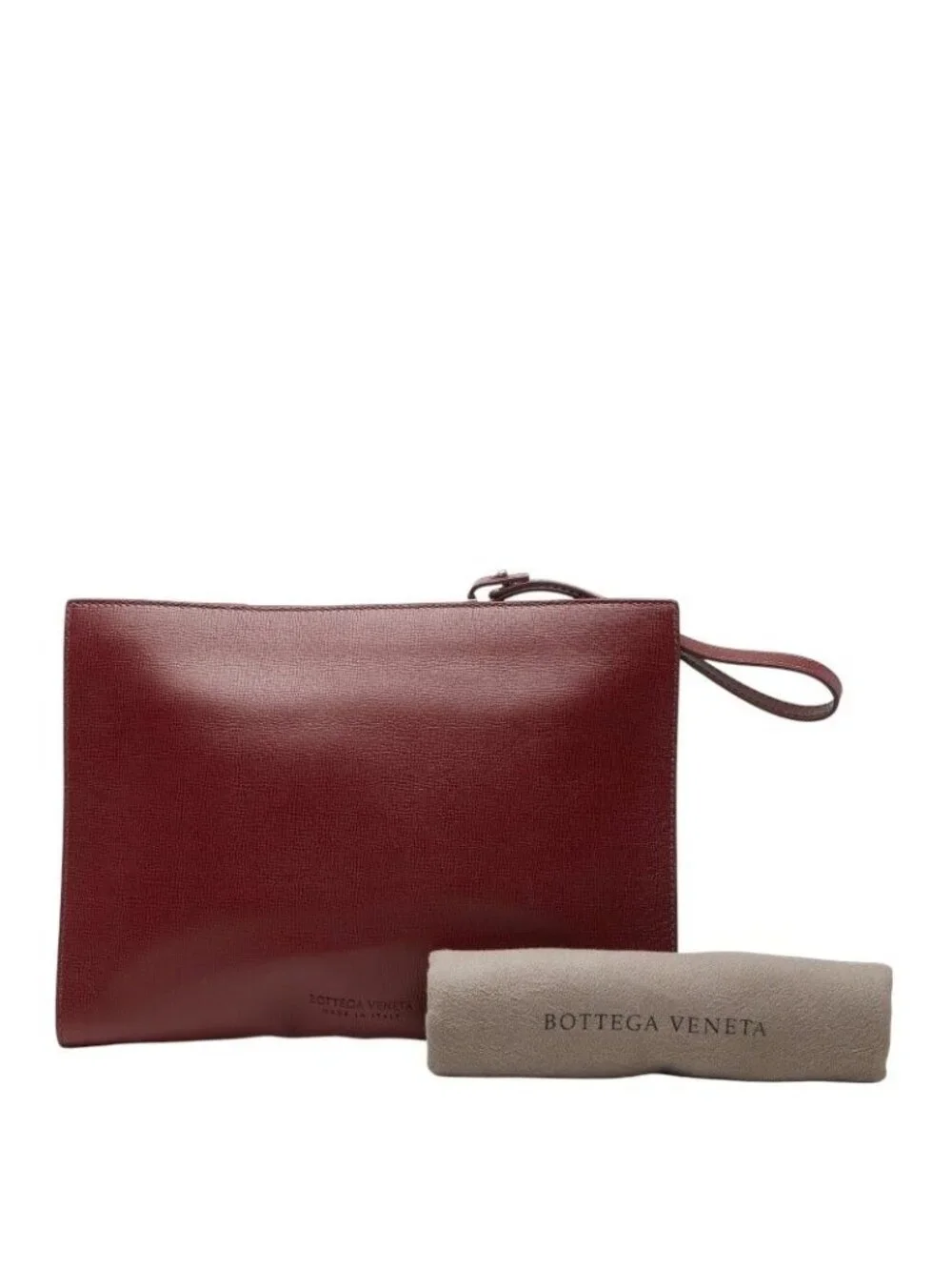 Bottega Veneta Zip Around Clutch Bordeaux Leather